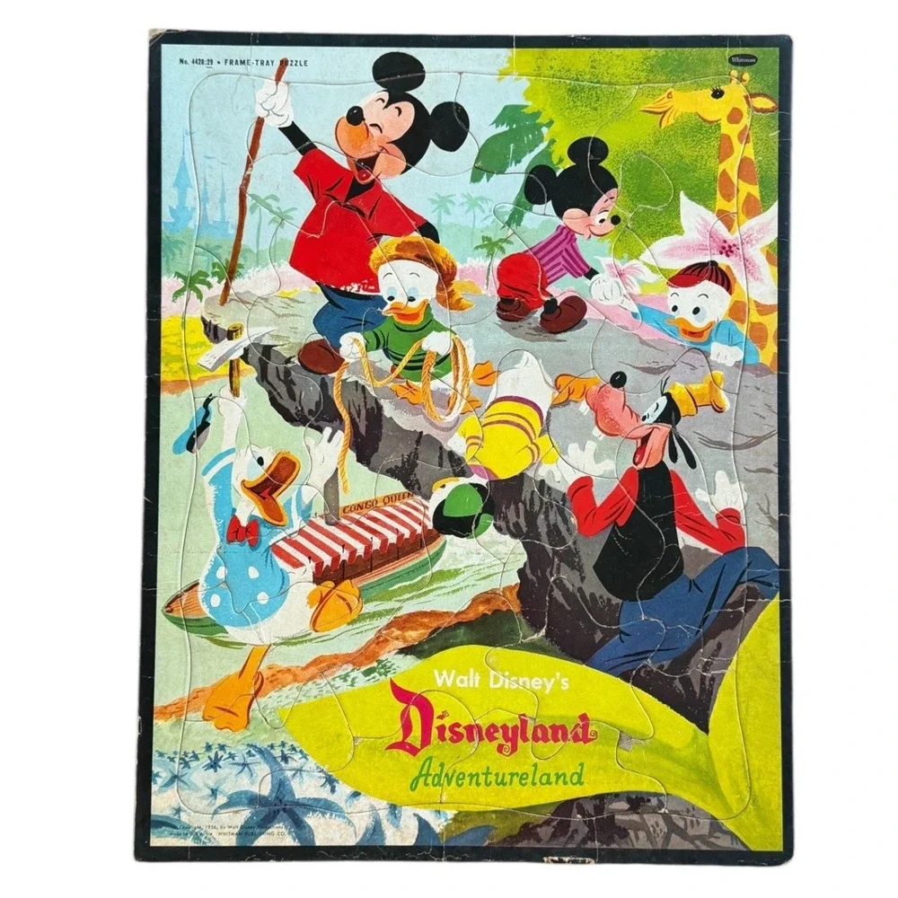 Vintage 1956‎ Walt Disney Disneyland Puzzle Whitman Mickey Goofy Donald